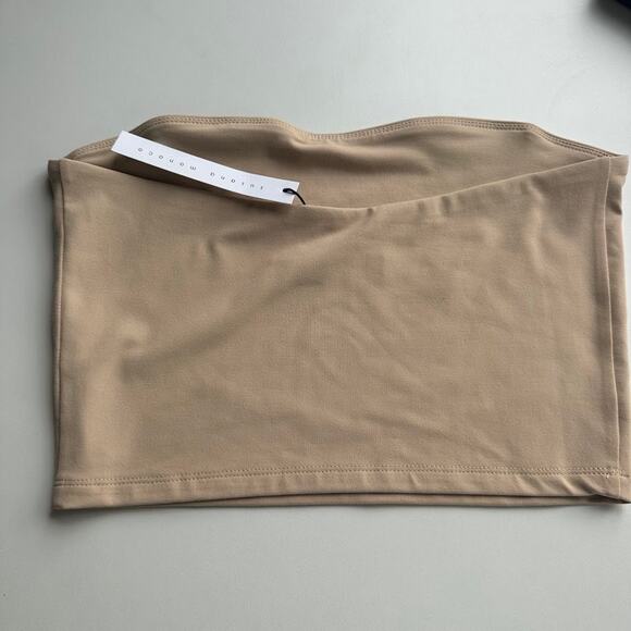 NWT Susana Monaco Womens Tan Parchment Strapless Crop Top Size L - Picture 5 of 8
